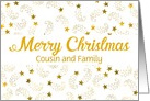 Custom Merry Christmas Shooting Stars For Cousin and Family card