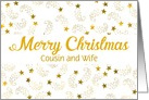 Custom Merry Christmas Shooting Stars For Cousin and Wife card