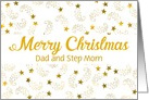 Custom Merry Christmas Shooting Stars For Dad and Step Mom card