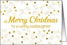Custom Merry Christmas Shooting Stars For Goddaughter card