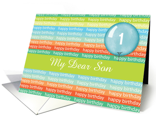 Custom Happy Birthday Stripes For Son 1st Birthday card (1444262)