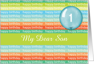 Custom Happy Birthday Stripes For Son 1st Birthday card