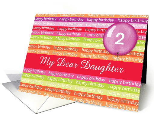 Custom Happy Birthday Stripes For Daughter 2nd Birthday card (1444266)
