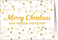 Custom Merry Christmas Shooting Stars For Aunt and Partner card