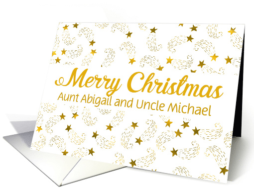 Custom Merry Christmas Shooting Stars For Aunt and Uncle card