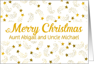 Custom Merry Christmas Shooting Stars For Aunt and Uncle card