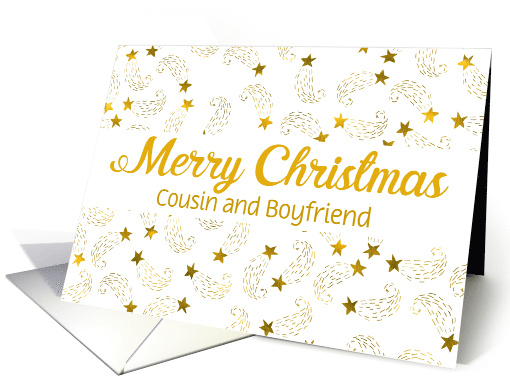 Custom Merry Christmas Shooting Stars For Cousin and Boyfriend card
