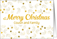 Custom Merry Christmas Shooting Stars For Cousin and Family card