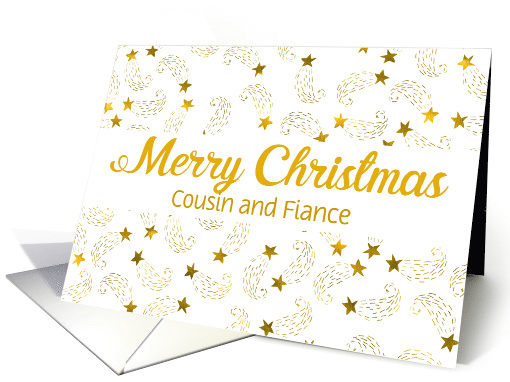 Custom Merry Christmas Shooting Stars For Cousin and Fiance card