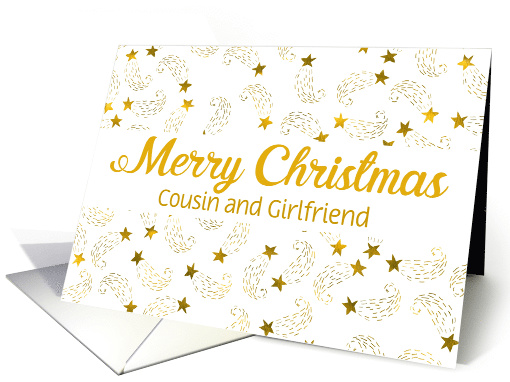 Custom Merry Christmas Shooting Stars For Cousin and Girlfriend card