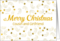 Custom Merry Christmas Shooting Stars For Cousin and Girlfriend card