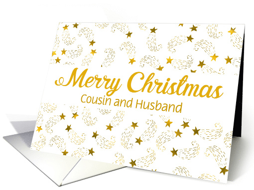 Custom Merry Christmas Shooting Stars For Cousin and Husband card