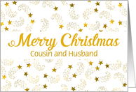 Custom Merry Christmas Shooting Stars For Cousin and Husband card