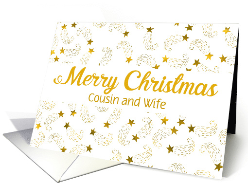 Custom Merry Christmas Shooting Stars For Cousin and Wife card