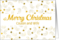 Custom Merry Christmas Shooting Stars For Cousin and Wife card