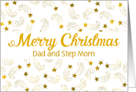 Custom Merry Christmas Shooting Stars For Dad and Step Mom card