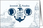 Custom 70th Wedding Anniversary Ship and Watchtower card