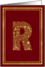 Illustrated Gold Foil Effect Monogram Letter R for Any Occasion card