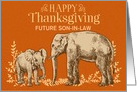 Custom Two Elephants Happy Thankgiving Future Son in Law card