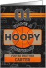 Custom Name Basketball 1st Birthday For Foster Brother card