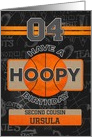 Custom Name Basketball 4th Birthday For Second Cousin card