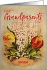 Custom Name Vintage Flowers Grandparents Day card