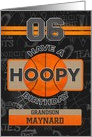 Custom Name For Grandson Basketball 6th Hoopy Birthday card