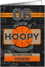 Custom Name For Second Cousin Basketball 6th Hoopy Birthday card