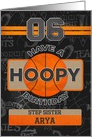 Custom Name For Step Sister Basketball 6th Hoopy Birthday card