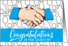 Custom Physician Assitant Graduation Blue Congratulations Hand Shake card
