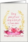 Custom New Baby Congratulations James 1:17 Watercolor Flowers card