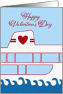 Valentine’s Day Cruise Ship on Sea with Heart card