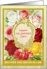 Custom For Brother and Sister-in-Law Floral Valentine’s Day with Roses card