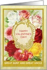 Custom For Great Aunt and Great Uncle Floral Valentine’s Day Roses card
