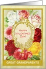 Custom For Great Grandparents Floral Valentine’s Day with Roses card