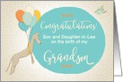 Custom Congratulations Son and Daughter in Law for New Grandson card