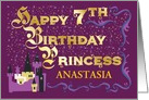 Custom 7th Birthday Fairy Tale Theme with Castle and Stars card