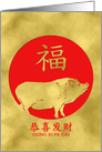 Simplified Chinese Characters, Gong Xi Fa Cai New Year Pig card