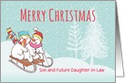 Custom Christmas Snowmen For Son and Future Daughter in Law card