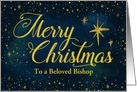 Custom Snowy Christmas For Bishop, Starry Night Sky card