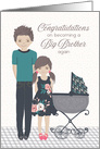 Illustrated Congratulations on Being Big Brother Again, Boy, Girl card