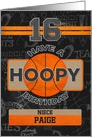Custom Name For Niece 16th Hoopy Basketball Birthday card