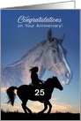Custom Congratulations 25 Years Employee Anniversary, Horse Silhouette card