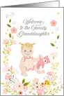 Illustrated Floral Welcome to the Family Granddaughter card