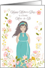 Illustrated Mother’s Day for Mom-to-Be, Curly Haired Mom, Floral card