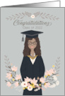 Illustrated Congratulations Class of 2022 Graduate Curly Haired Lady card