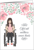 Illustrated Mother’s Day, Woman in Wheelchair, Floral card
