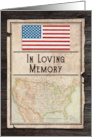 Illustrated Vintage Military Death Announcement United States Flag Map card