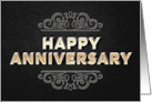 Dating Happy Anniversary Girlfriend Metallic Letters Effect card