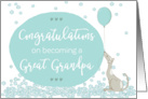 Illustrated Congratulations Great Grandpa Balloon Dog Flowers Hearts card